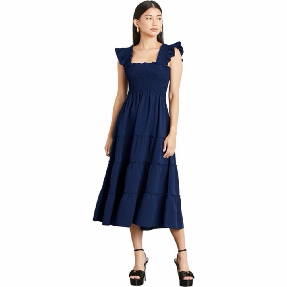 Hill House Home The Ellie Nap Dress in navy poplin